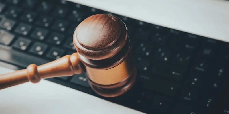 Gavel and keyboard